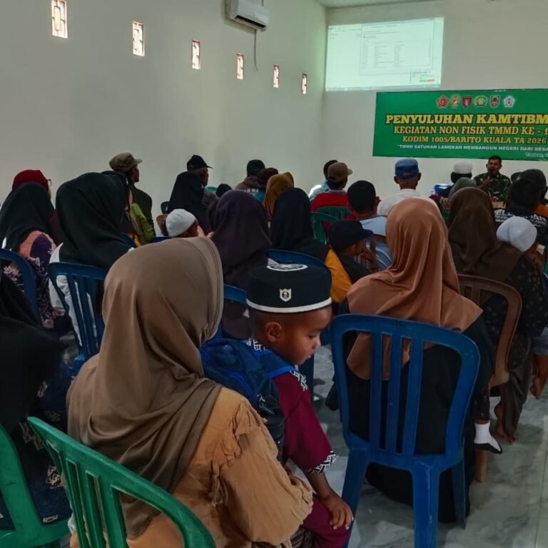 Balai Desa Tamban Bangun jadi Lokasi Edukasi Kamtibmas TMMD Ke-129 Kodim 1005/Barito Kuala