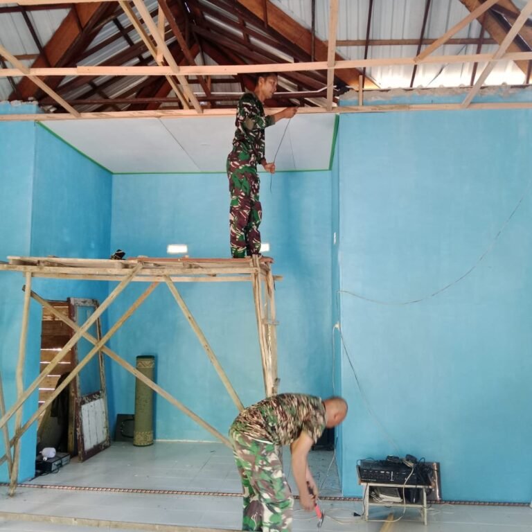 Pembangunan TMAB di Desa Tamban Bangun, Kecamatan Tamban, Kabupaten Barito Kuala pada TMMD ke-129