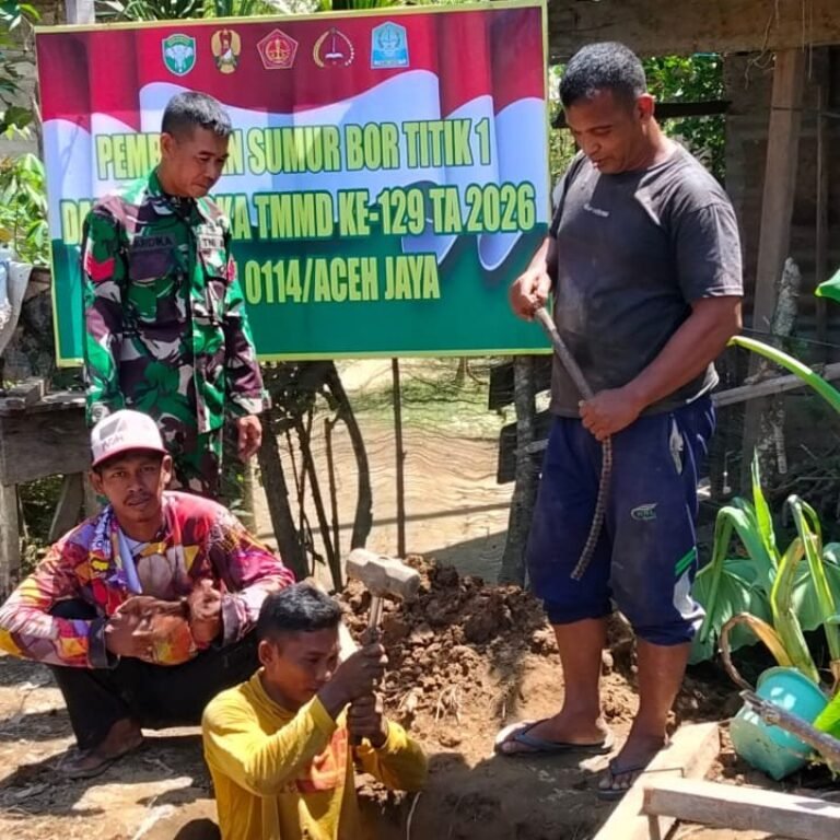 Pembangunan Sumur Bor di TPA Al-Ikhlas Jadi Sasaran Fisik TMMD Ke-129 di Desa Sarah Raya
