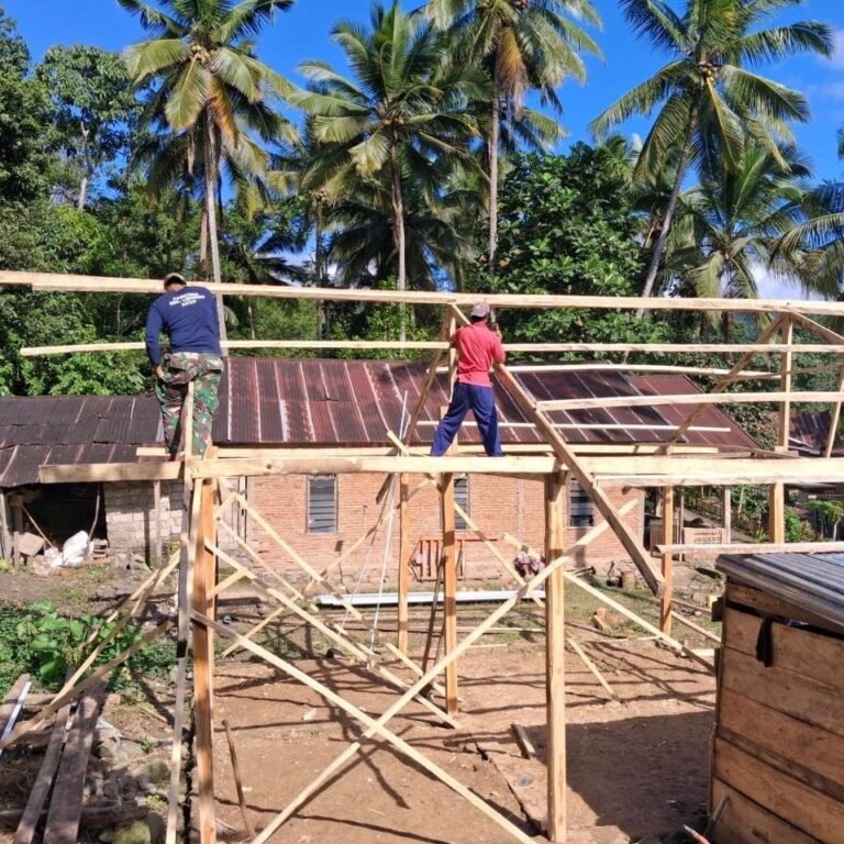 Dusun Langi Jadi Lokasi Pembangunan Rangka Kayu Rumah oleh TMMD Ke-129