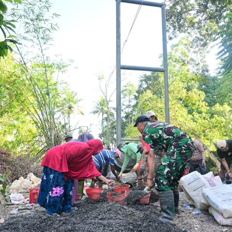 Desa Taddangpalie di Kecamatan Sibulue Jadi Lokasi Pembangunan Jembatan Gantung oleh TMMD Kodim 1407/Bone