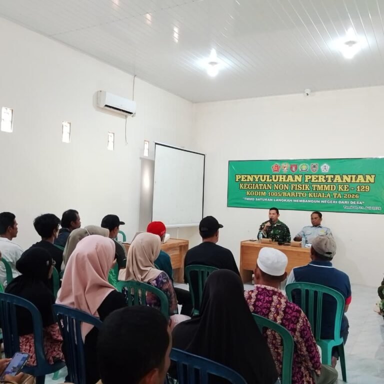 Aula Desa Tamban Bangun Jadi Lokasi Penyuluhan Pertanian TMMD Ke-129 Kodim 1005/Barito Kuala