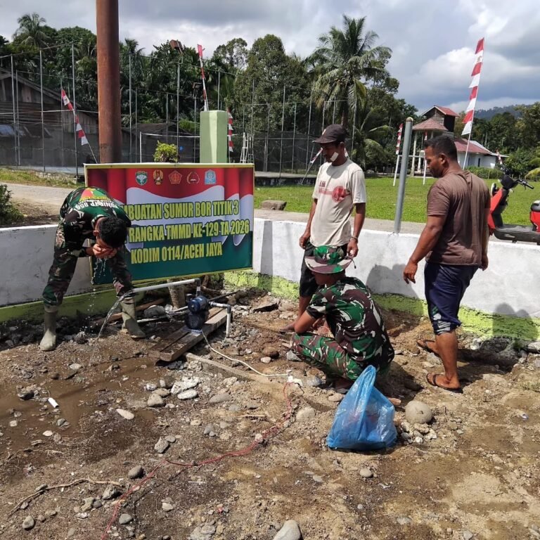 TK Raudhatul Thifli Jadi Lokasi Sumur Bor Titik 3 dalam Program TMMD Ke-129 Kodim 0114/Aceh Jaya