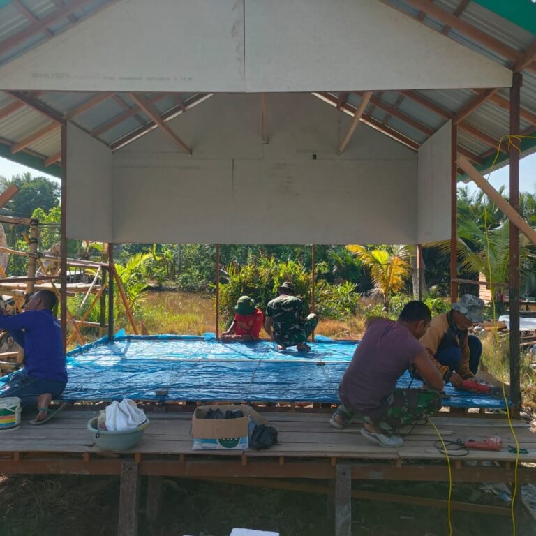 Proyek Pos Kamling di Desa Tamban Bangun Capai Progres Positif melalui TMMD Ke-129