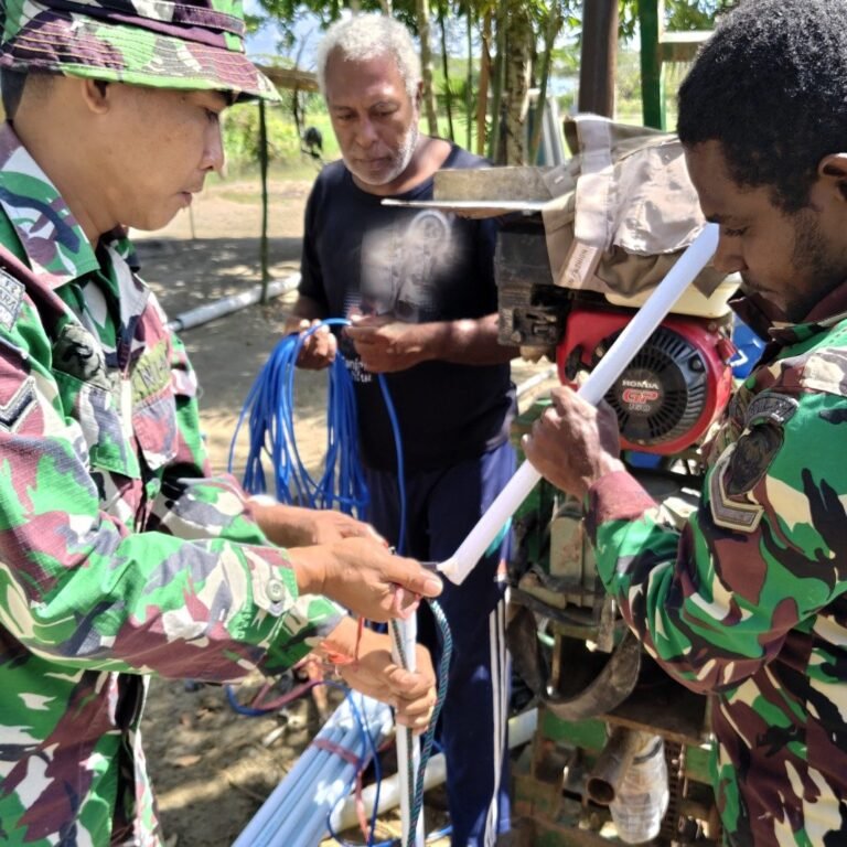 Kodim 1707/Merauke Wujudkan Impian Air Bersih di Dusun Serapu