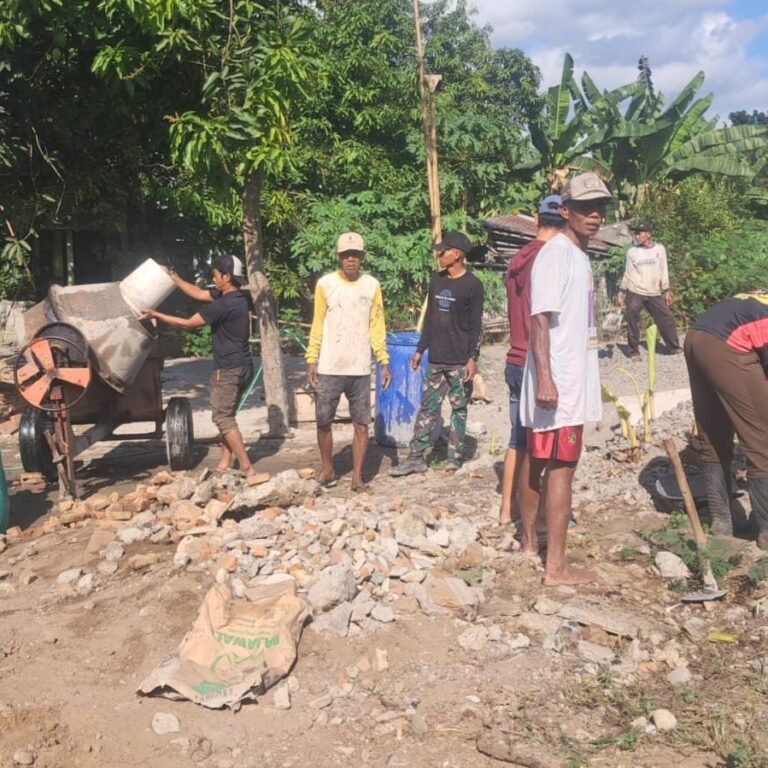 Warga dan Satgas TMMD di Kecamatan Grogol Bangun Semangat Kekeluargaan Jelang Pembangunan