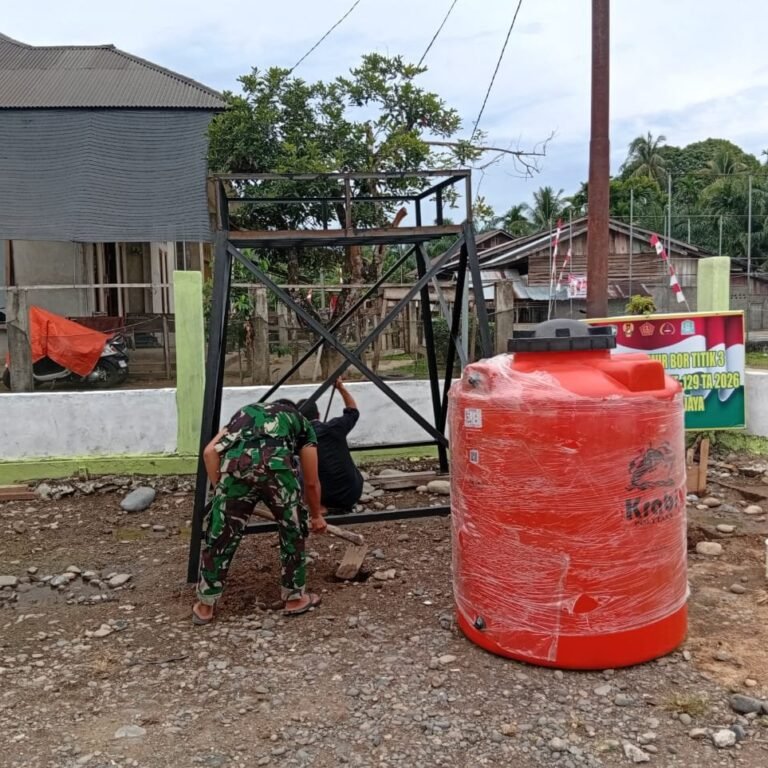 Akses Air Bersih: Tower dan Tandon Air Sumur Bor Titik 3 di TK Raudhatul Thifli Aceh Jaya