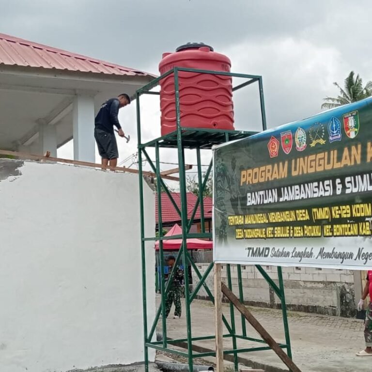 Progres Pembangunan Jambanisasi TMMD Ke-129 Kodim 1407/Bone Capai Fase Penyempurnaan Struktur