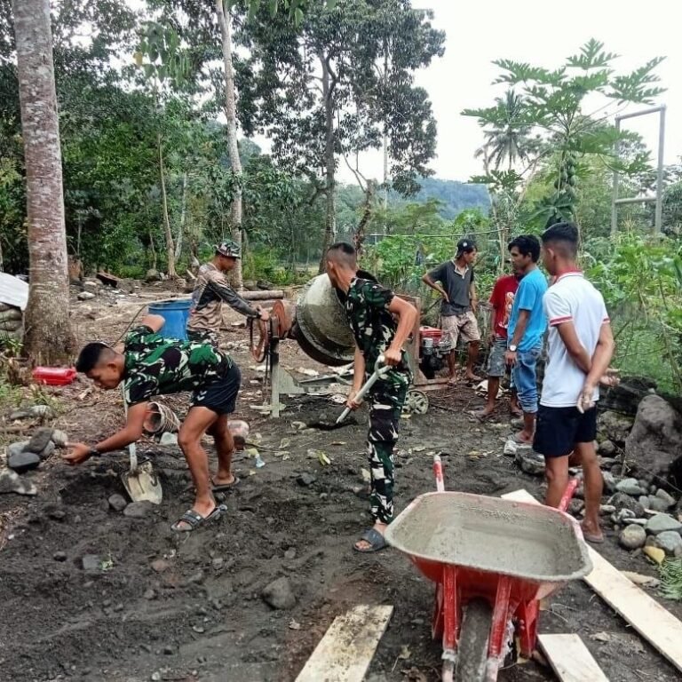 Percepatan Pembangunan Jalur ke Jembatan Gantung oleh Satgas TMMD Ke-129 di Kecamatan Bontocani