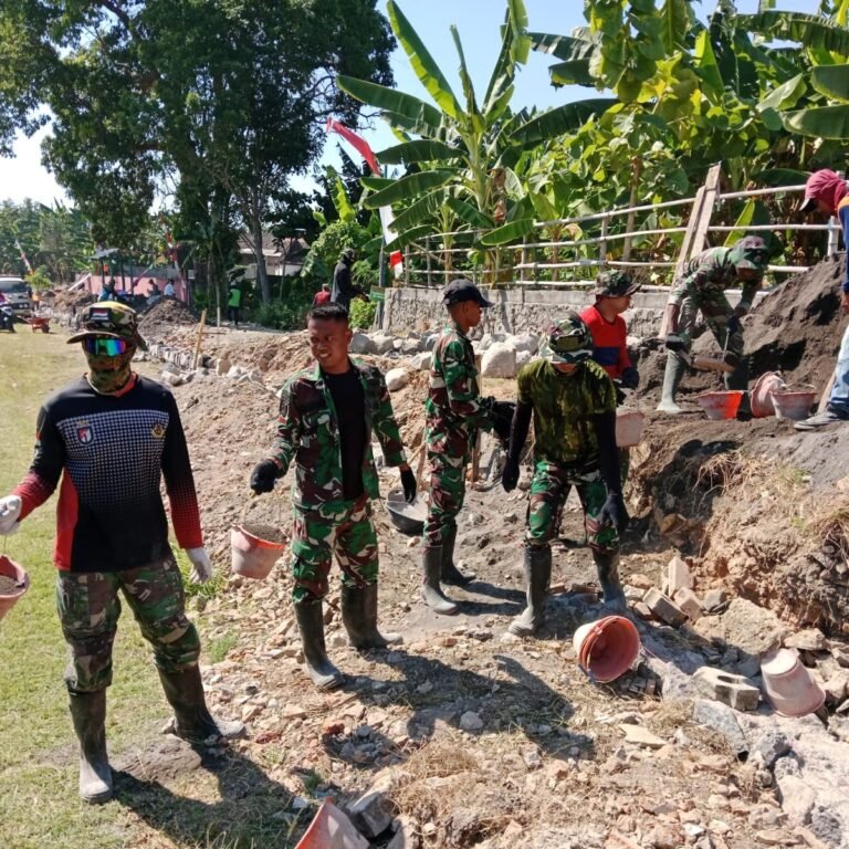 Kodim 0726/Sukoharjo Fokus Perkuat Infrastruktur dengan Talud di Lapangan Sudimoro
