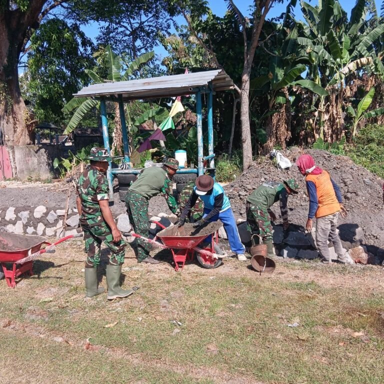 Pembangunan Talud TMMD Reguler ke-129 Kodim 0726/Sukoharjo Tunjukkan Perkembangan di Desa Parangjoro
