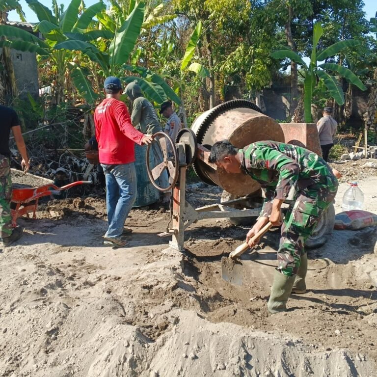 TMMD Reguler ke-129: Aktivitas Pembangunan Padati Desa Parangjoro Kodim 0726/Sukoharjo