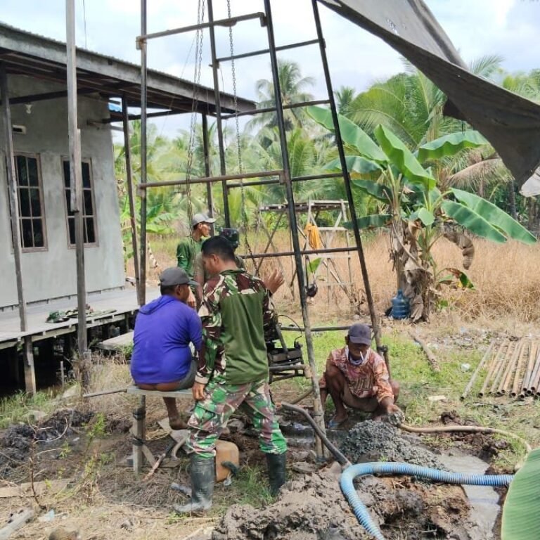 TMAB dan TMMD Ke-129 Kodim 1005/Barito Kuala Resmikan Tahap Pengeboran Sumur