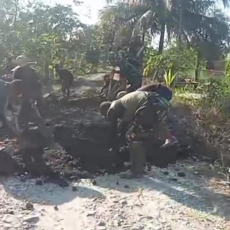 Pembangunan Infrastruktur Jalan di Desa Tamban Bangun Digerakkan Satgas TMMD Ke-129