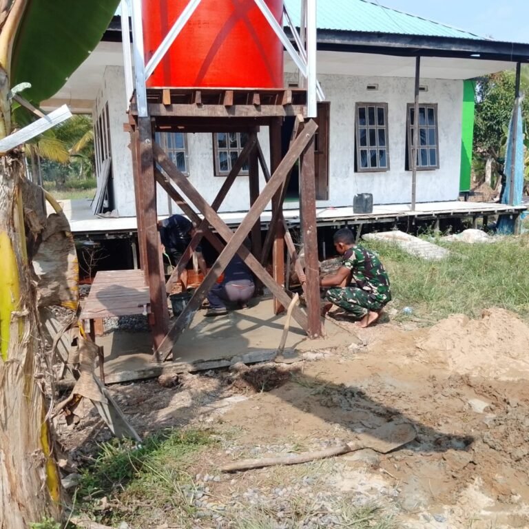 Warga dan Satgas Bersinergi Wujudkan Air Bersih di Desa Tamban Bangun