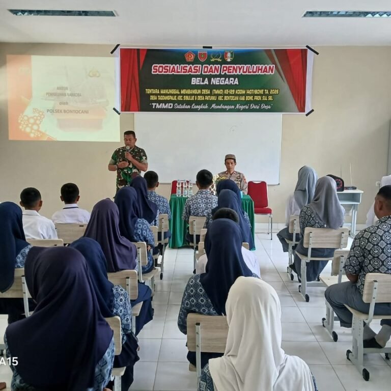 Belajar Bela Negara di Desa Patukku, Pelajar Dapat Pendidikan Anti Narkoba