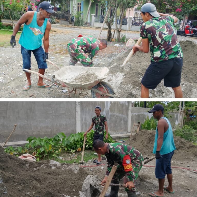 Kodim 0105/Aceh Barat Perkuat Sinergi Bersama Warga Lewat Gotong Royong Bangun Rumah