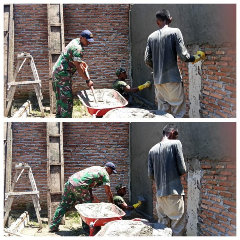 Gotong Royong Bangun Rumah Jadi Bukti Nyata Kedekatan Babinsa dengan Masyarakat