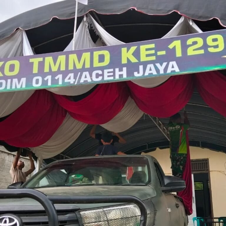 Jelang Kunjungan Wasev, Satgas TMMD Ke-129 Kodim 0114/Aceh Jaya Siapkan Posko Secara Maksimal
