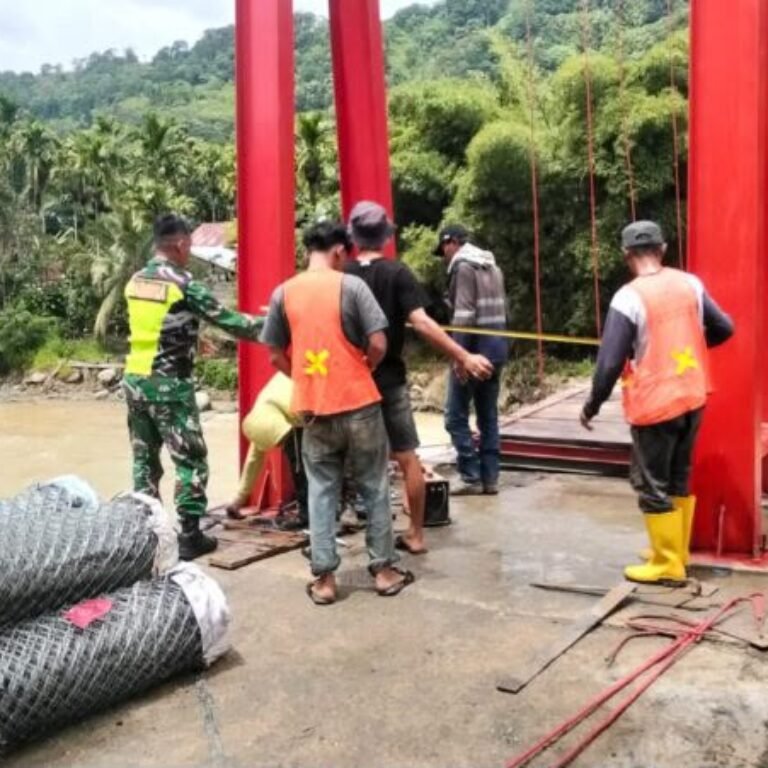 Pembangunan Jembatan Gantung Perintis Garuda Berlanjut dengan Penguatan Tebing Sungai