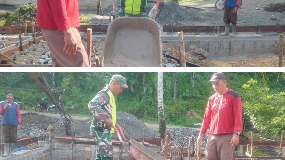 Gotong Royong Jadi Pengikat, Babinsa dan Warga Tanoh Merah Bangun Rumah Bersama