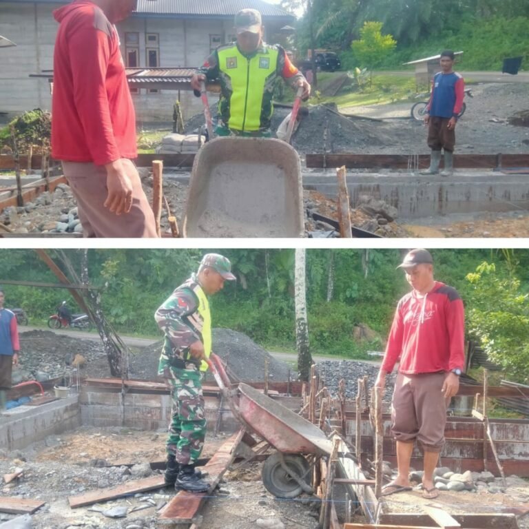 Gotong Royong Jadi Pengikat, Babinsa dan Warga Tanoh Merah Bangun Rumah Bersama