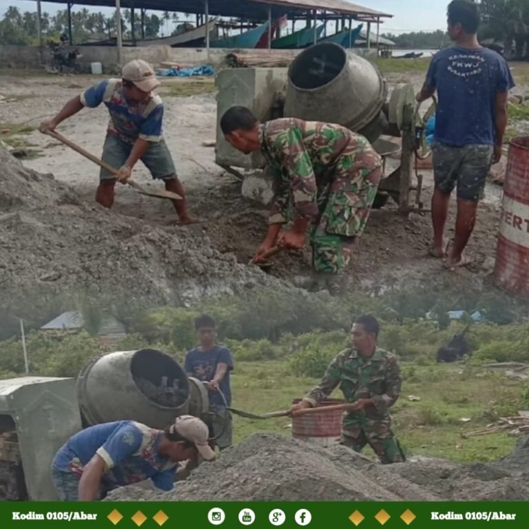 Babinsa Koramil 09/Samatiga Ikut Bangun Drainase, Warga Alue Raya Siap Hadapi Musim Hujan