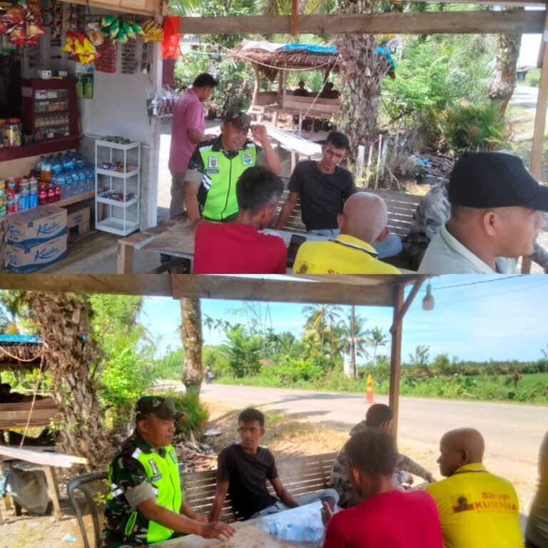 Suasana Santai Jadi Ruang Bahas Keamanan, Babinsa Kaway XVI Temui Warga Desa Marek