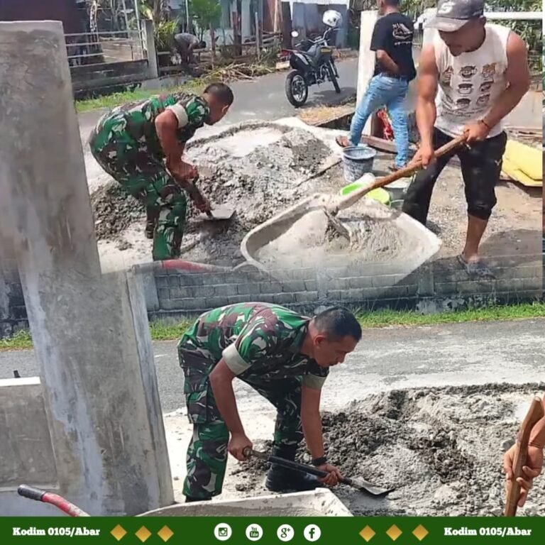 Kodim 0105/Aceh Barat Dorong Pembangunan Desa Lewat Gotong Royong Babinsa