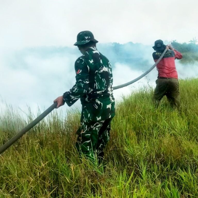 Gerak Cepat Cegah Karhutla Meluas, Babinsa dan Tim Gabungan Padamkan Titik Api di Sungai Raya