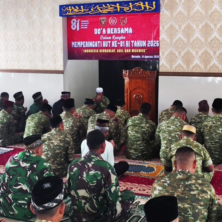Kodim 1707/Merauke Gelar Doa Syukur, Momentum Kemerdekaan Diisi dengan Kebersamaan
