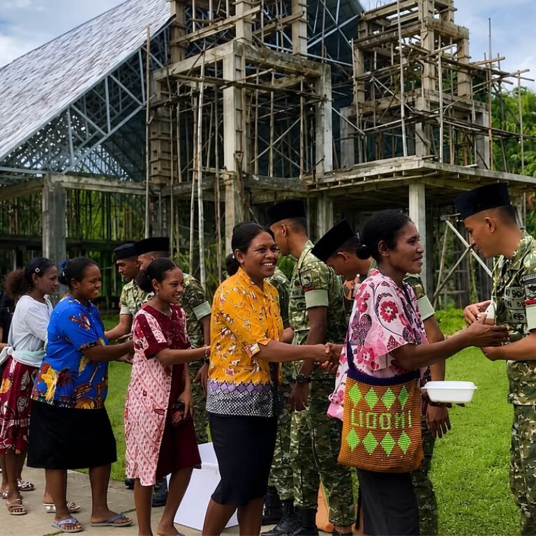 Yonif TP 859/RBK Perkuat Kemanunggalan TNI dan Rakyat melalui Bakti Sosial di Supiori
