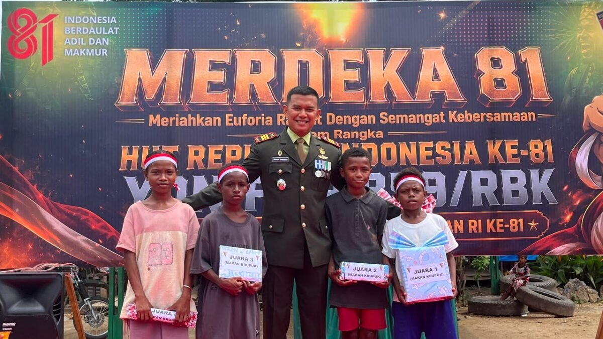 Semangat Kemerdekaan Tumbuh dari Keceriaan Anak-Anak Bersama Yonif TP 859/RBK