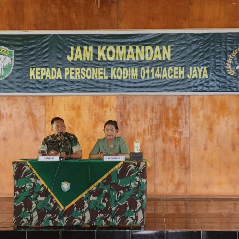 Dandim 0114/Aceh Jaya Beri Pengarahan kepada Prajurit dan Persit, Perkuat Soliditas Satuan