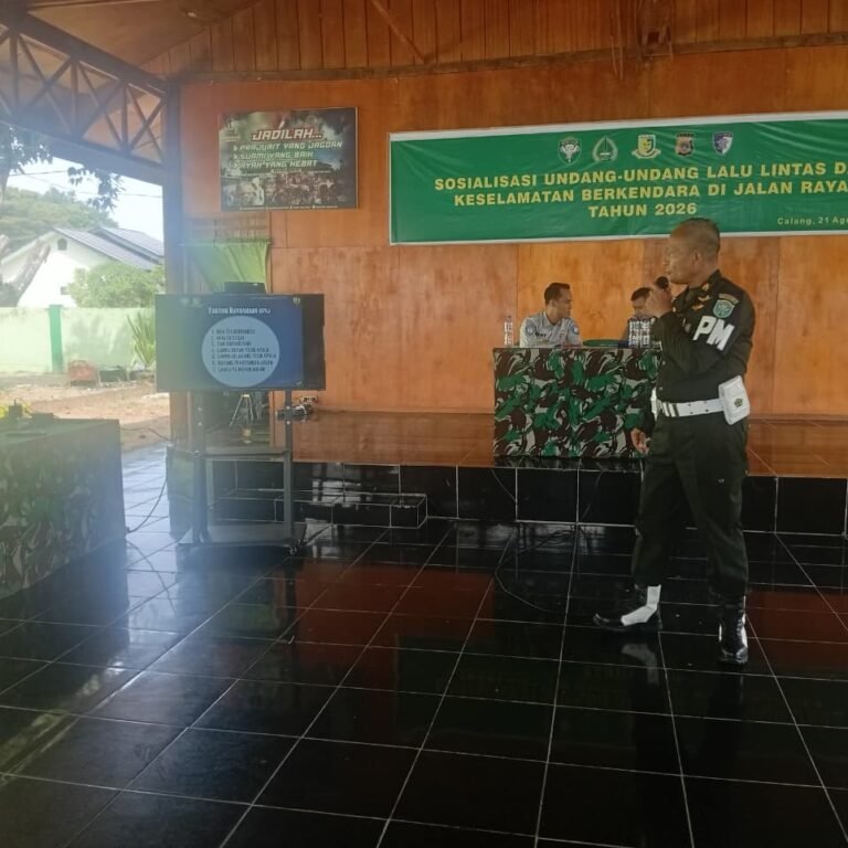 Kodim 0114/Aceh Jaya Perkuat Disiplin Prajurit melalui Sosialisasi Keselamatan Berlalu Lintas