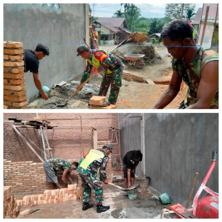 Babinsa Koramil 01/SM Hadir di Tengah Warga, Bantu Pembangunan Rumah di Desa Geudong