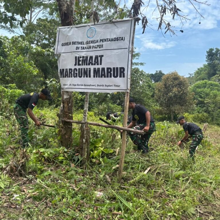 Yonif TP 859/RBK Turun Tangan, Persiapan Pembangunan Gereja di Kampung Wakre Dimulai