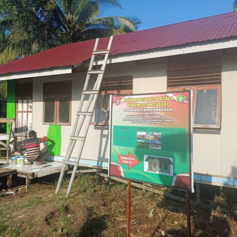 TPA Tamban Bangun Mencatat Kemajuan Pengecatan Menjelang Penyelesaian