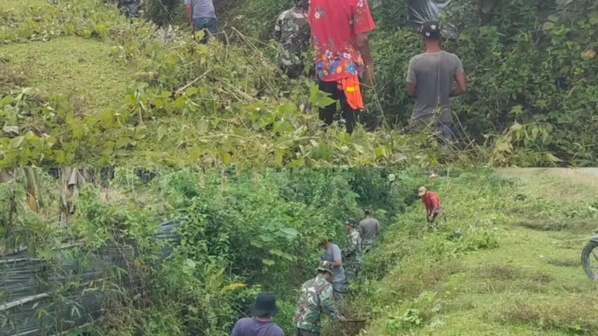 Gotong Royong Bersama, Babinsa dan Warga Keudai Suwa Awe Pererat Kemanunggalan