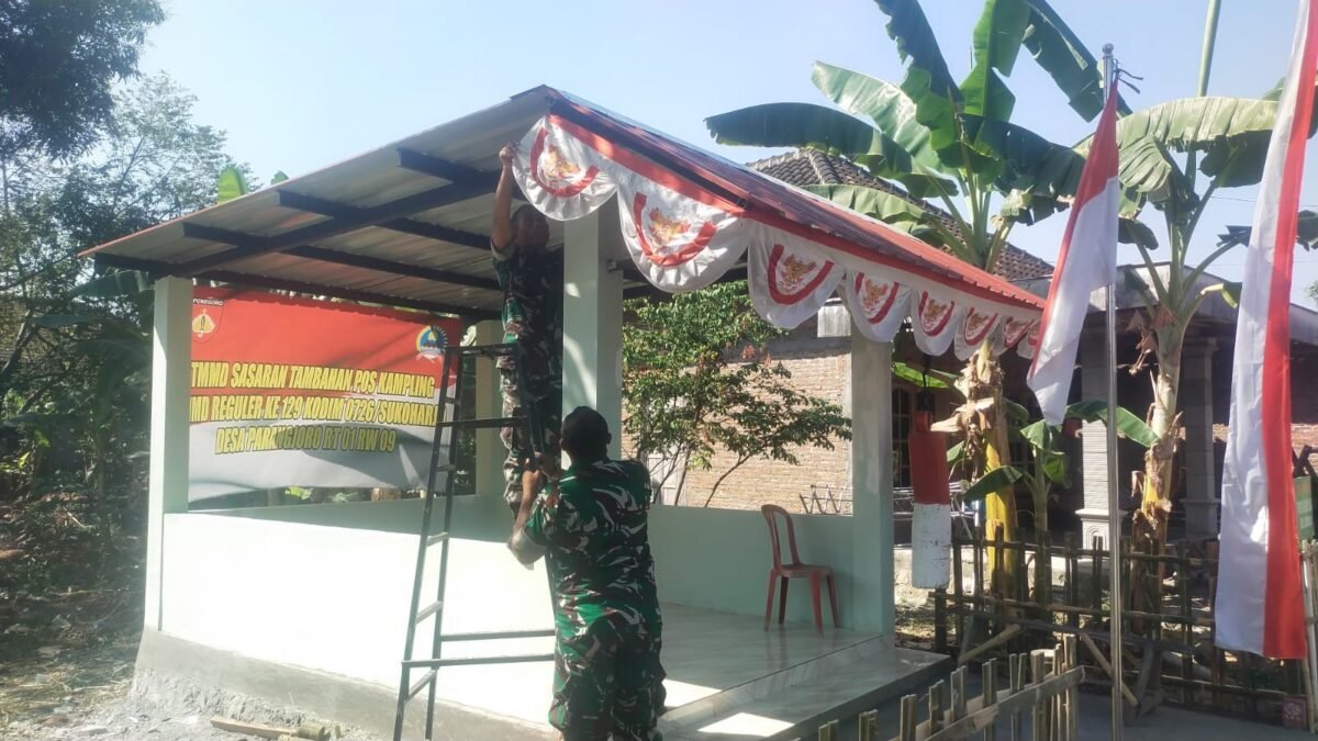 TMMD 129 Hadirkan Pos Siskamling di Parangjoro untuk Tingkatkan Keamanan Malam