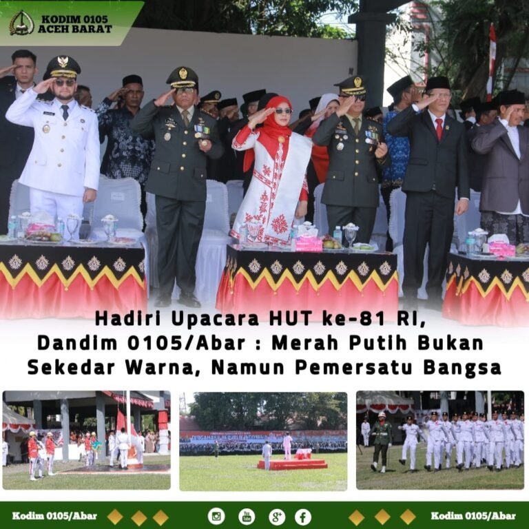 Upacara HUT RI ke-81 di Aceh Barat, Dandim 0105/Abar: Merah Putih Simbol Persatuan