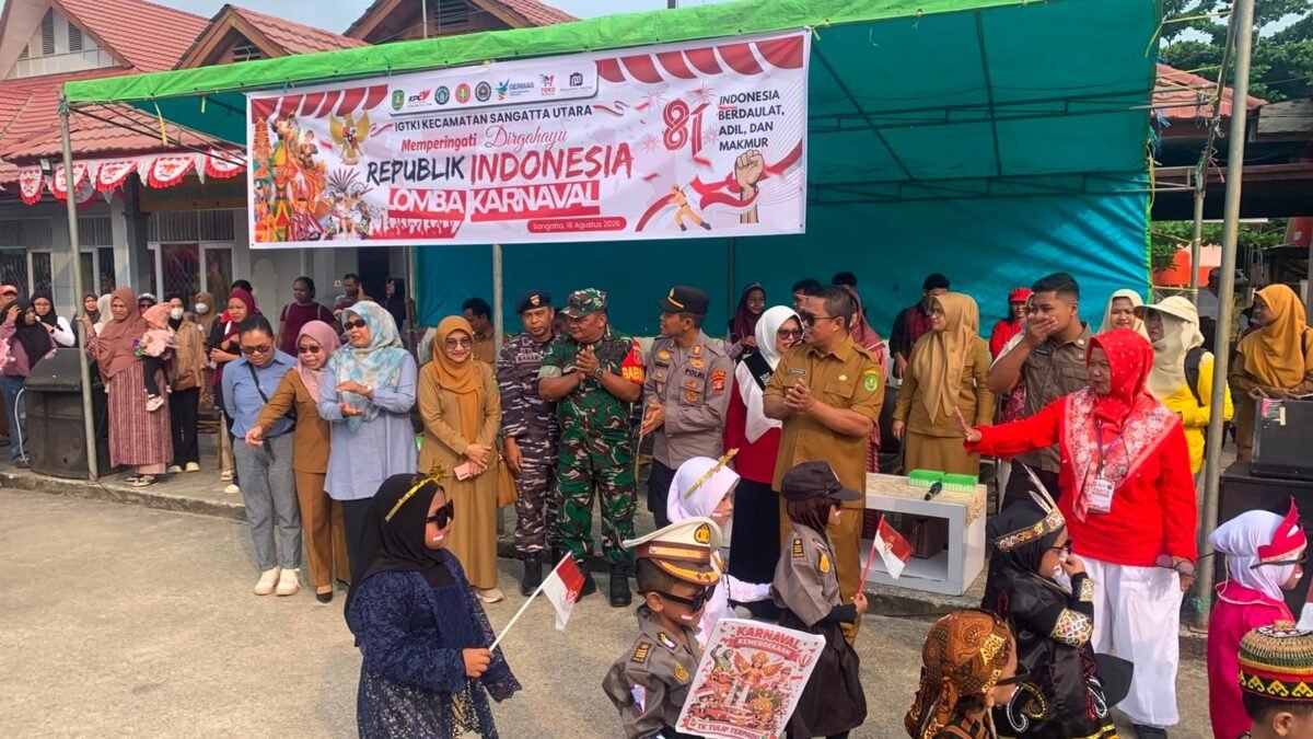 700 Peserta Ramaikan Karnaval TK Sangatta Utara, Babinsa Ikut Hadir