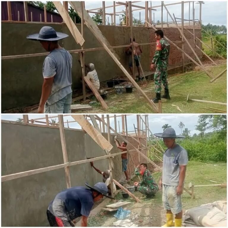 Babinsa Koramil 02/Simeulue Tengah Dampingi Pembangunan Gerai KDKMP di Bubuhan