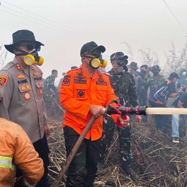 Letkol Inf Zulkarnaen Galib Pimpin Langsung Pemadaman Karhutla di Sungai Pelang