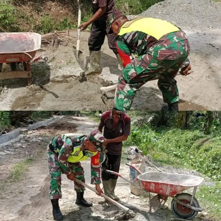 Gotong Royong: Babinsa Koramil 03/Kaway XVI Bantu Bangun Saluran Irigasi di Desa Muko