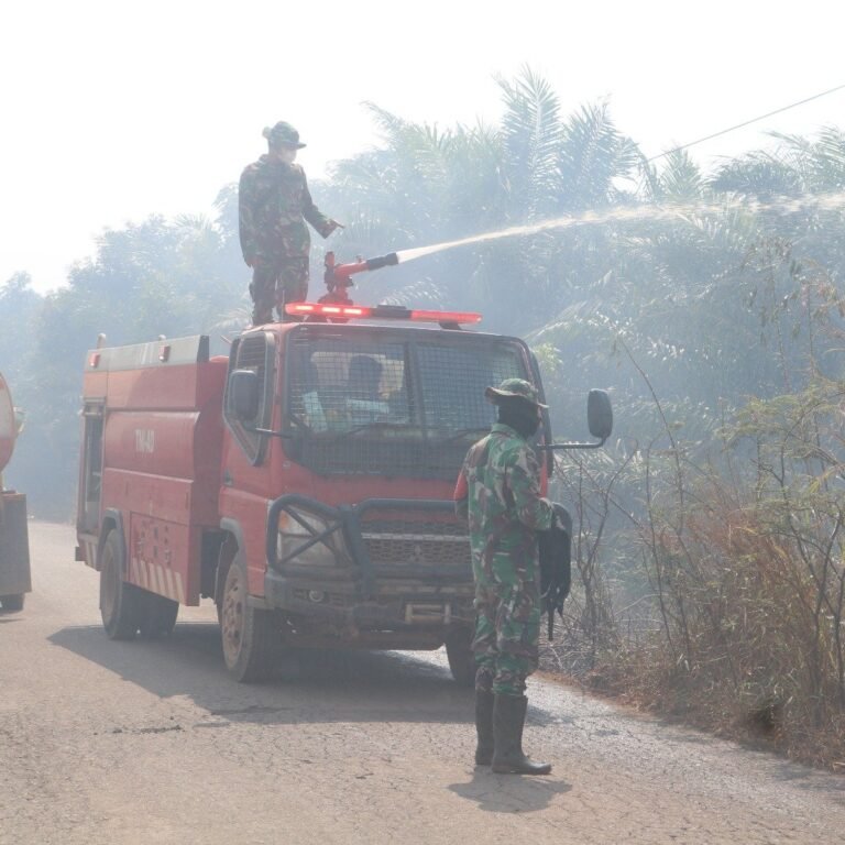 Sigap, Koramil 1203-13 Bersinergi Padamkan Karhutla di Sungai Pelang