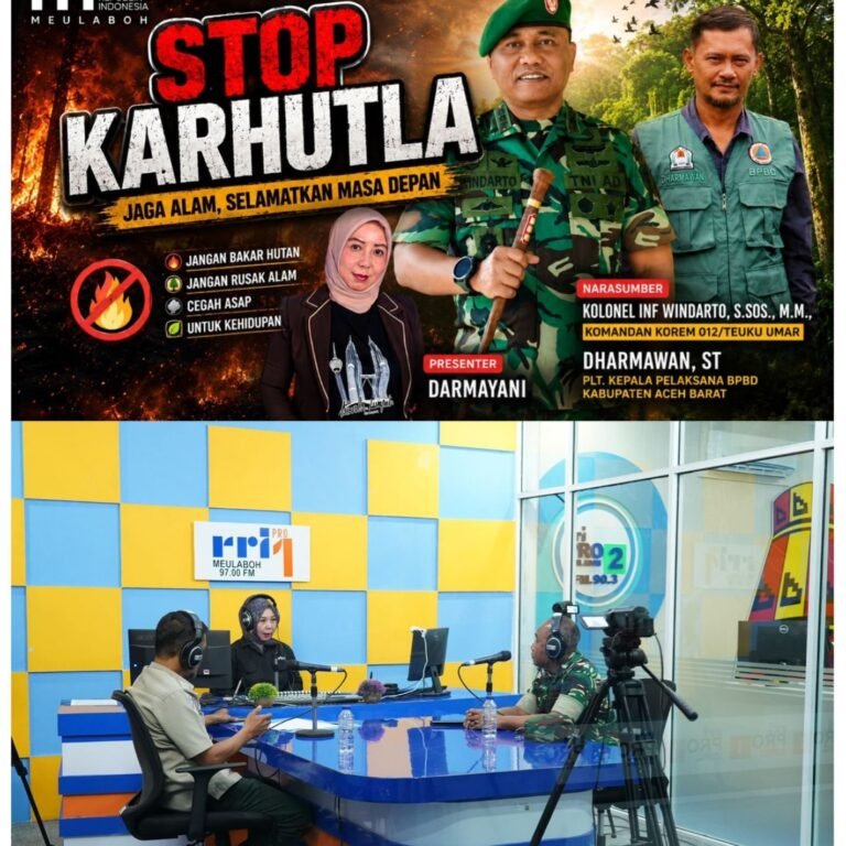 Seruan Korem 012/Teuku Umar: Warga Diajak Ambil Bagian dalam Pencegahan Karhutla