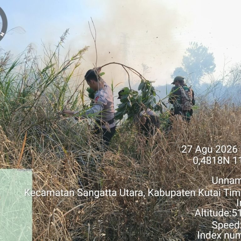 Karhutla di Sangatta Utara Padam Setelah 1,5 Jam, Areal Terbakar Diperkirakan 3 Hektare