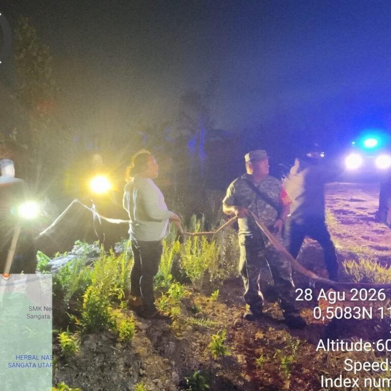 Satu Hektare Terbakar, Babinsa dan Tim Gabungan Padamkan Karhutla di Sangatta Utara