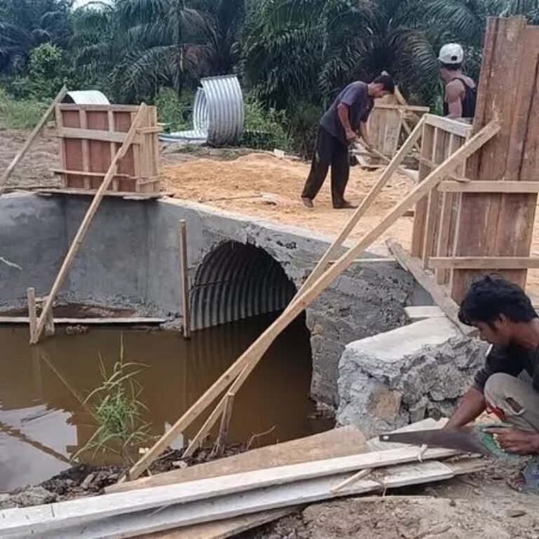 Progres Pagar Beton Jembatan Aramco Capai Tahap Lanjutan di Desa Paya Laot